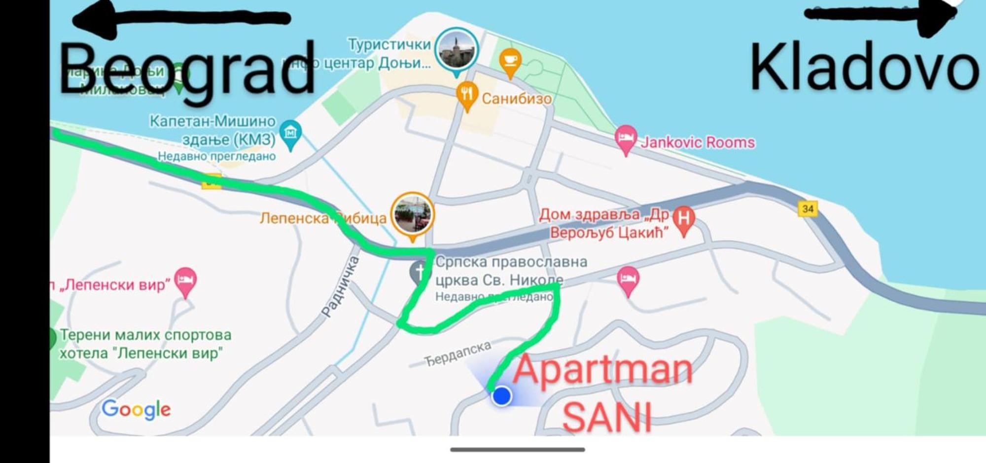 Apartman Sani Donji Milanovac Buitenkant foto
